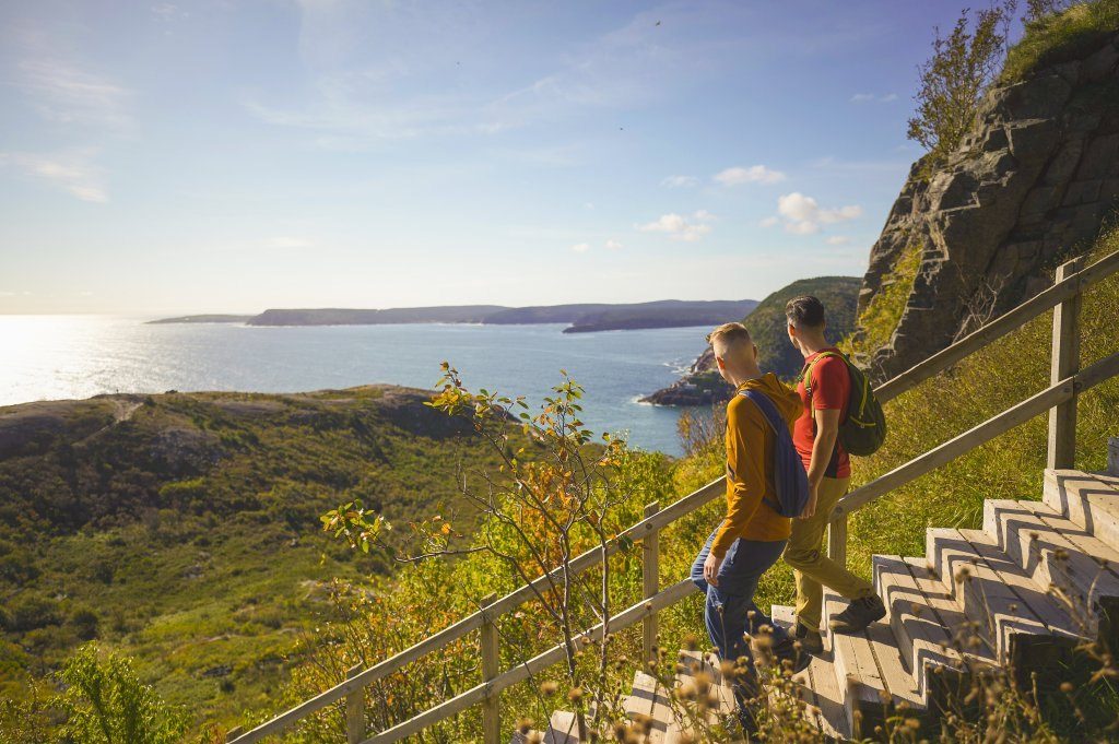 Couple on Signal Hill Coastal Hike