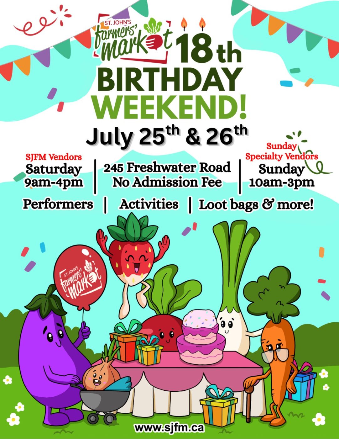 SJFM 18th Birthday Weekend promotional graphic